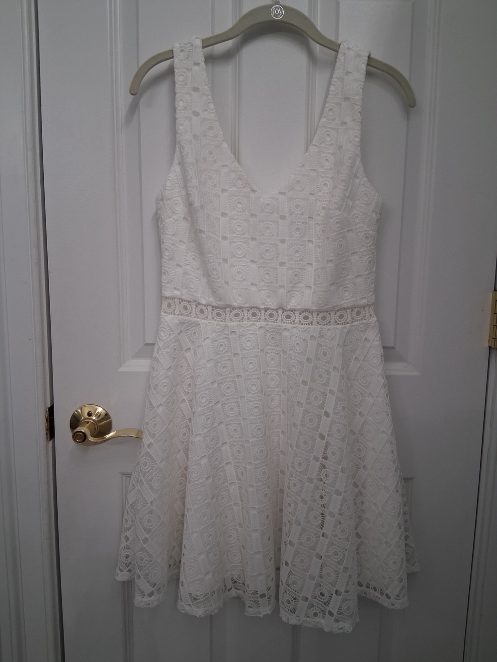 City Studio White Lace Fit-and-Flare Mini Dress